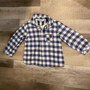 Mayoral Blue Plaid Button Up Shirt 12 months